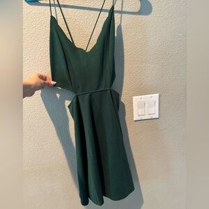 shein darn green cut out dress